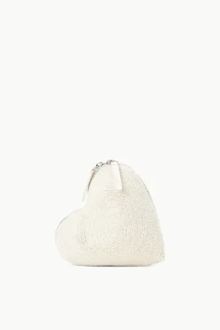 BRIDE STAUD Bridal Accessories-BEADED HEART CLUTCH - CREAM