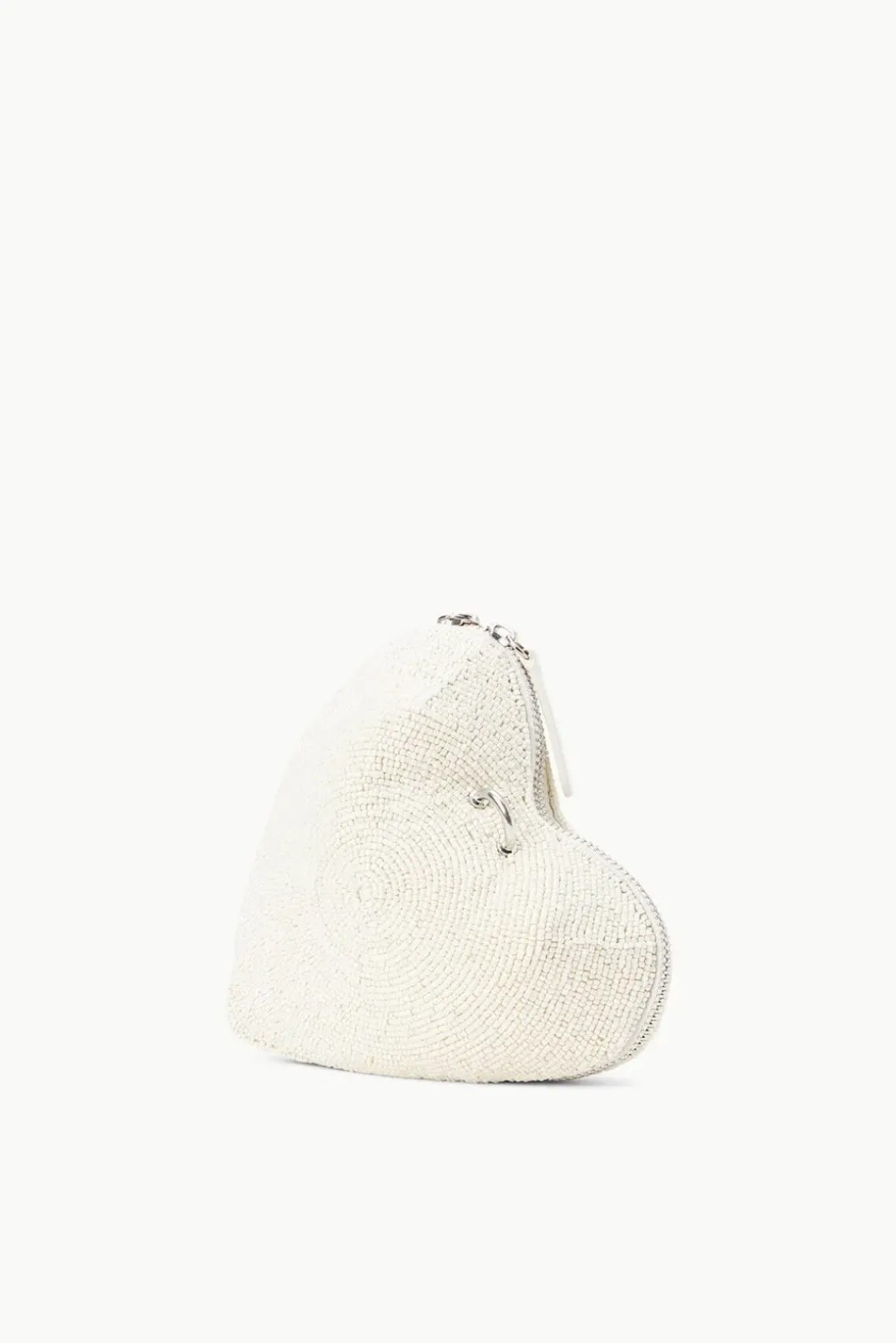 BRIDE STAUD Bridal Accessories-BEADED HEART CLUTCH - CREAM