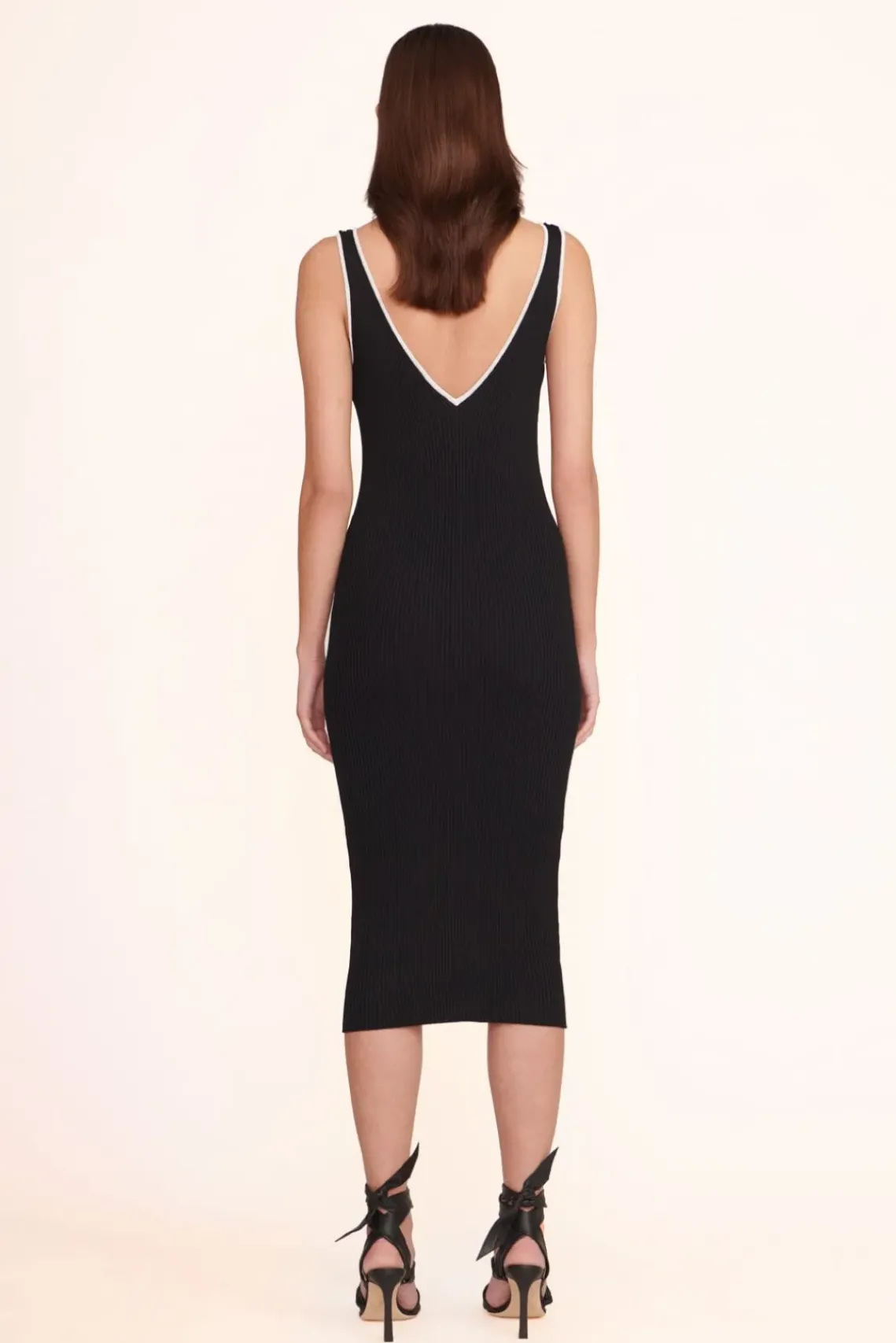 CLOTHING STAUD -DANA DRESS BLACK - BLACK WHITE