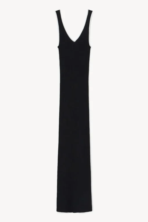 CLOTHING STAUD -DANA DRESS BLACK - BLACK WHITE