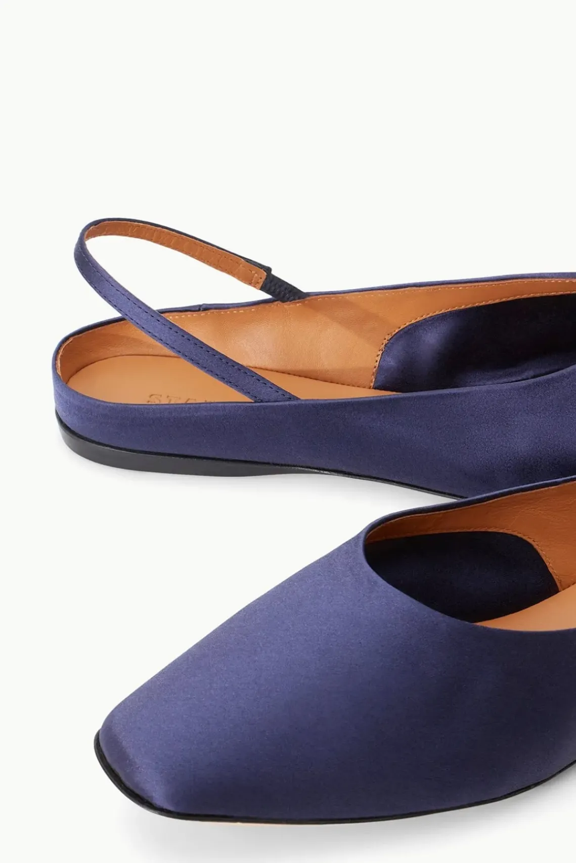 SHOES STAUD -JANINE MULE SATIN - NAVY