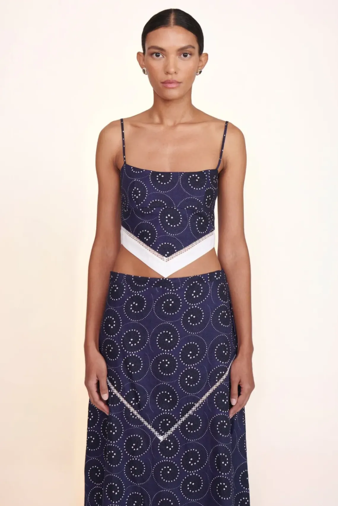 CLOTHING STAUD -LOYALTY TOP - NAVY WHIRLPOOL WHITE