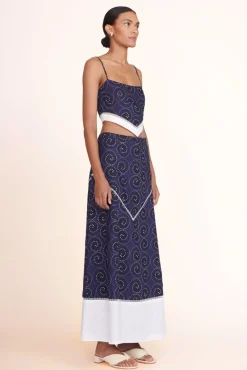 CLOTHING STAUD -LOYALTY TOP - NAVY WHIRLPOOL WHITE