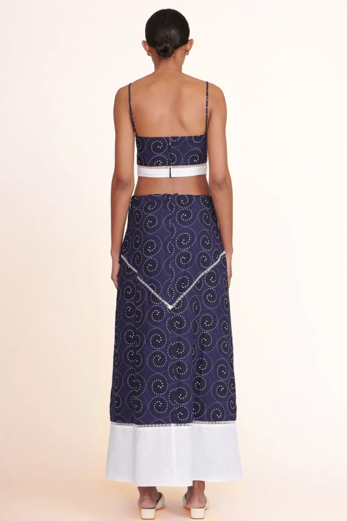 CLOTHING STAUD -LOYALTY TOP - NAVY WHIRLPOOL WHITE