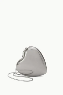 BRIDE STAUD Bridal Accessories-METAL HEART CLUTCH - SILVER