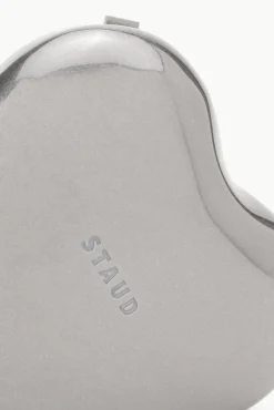 BRIDE STAUD Bridal Accessories-METAL HEART CLUTCH - SILVER