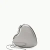 HANDBAGS STAUD -METAL HEART CLUTCH - SILVER