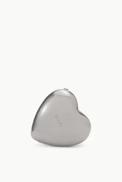 HANDBAGS STAUD -METAL HEART CLUTCH - SILVER