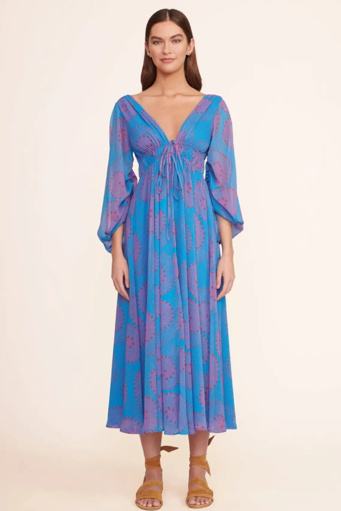 CLOTHING STAUD -MIDI SHELBY DRESS - PACIFIC WHIRLPOOL