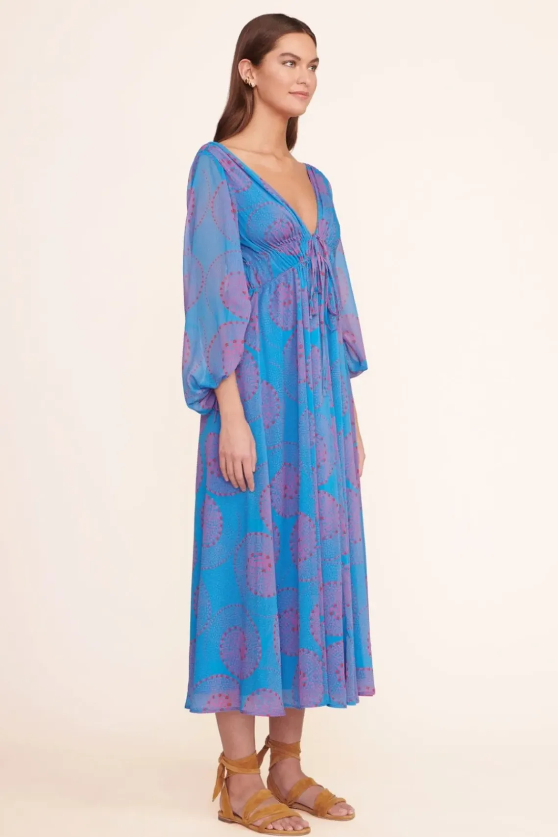 CLOTHING STAUD -MIDI SHELBY DRESS - PACIFIC WHIRLPOOL