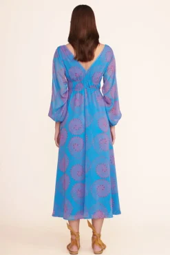 CLOTHING STAUD -MIDI SHELBY DRESS - PACIFIC WHIRLPOOL