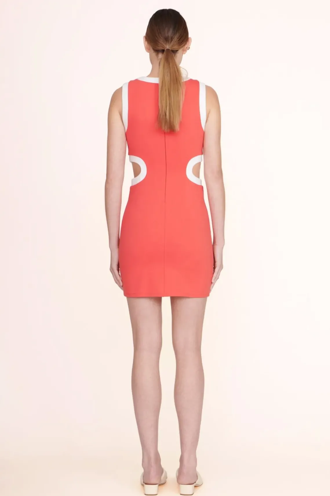 CLOTHING STAUD -MINI DOLCE DRESS - HIBISCUS WHITE