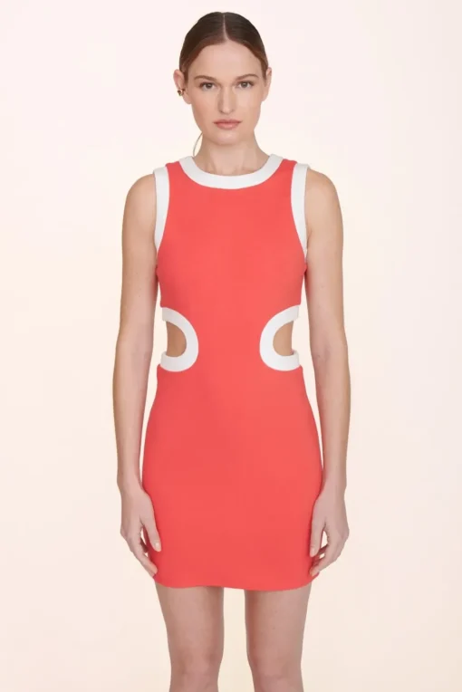 CLOTHING STAUD -MINI DOLCE DRESS - HIBISCUS WHITE