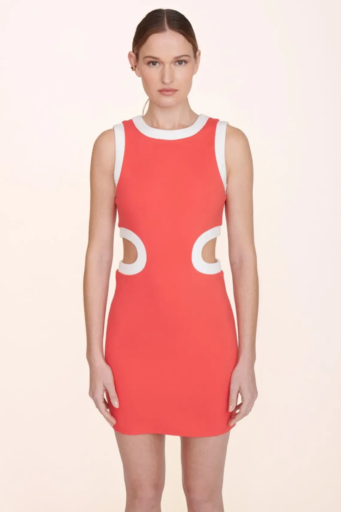 CLOTHING STAUD -MINI DOLCE DRESS - HIBISCUS WHITE