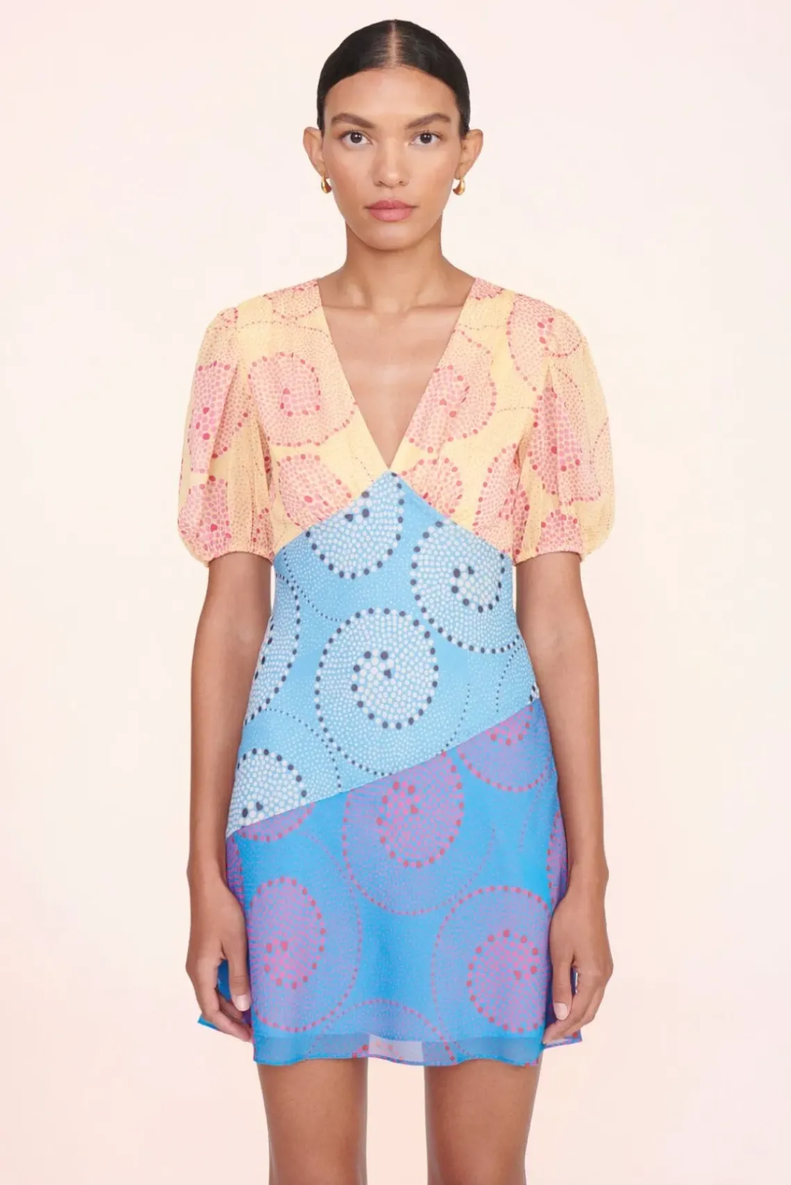 CLOTHING STAUD -MINI MILLA DRESS - MULTI WHIRLPOOL