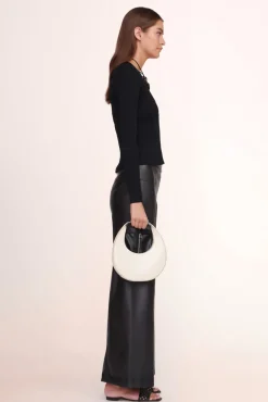 HANDBAGS STAUD -MINI MOON BAG - CREAM