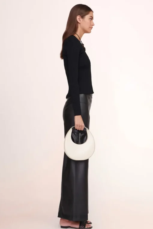 HANDBAGS STAUD -MINI MOON BAG - CREAM