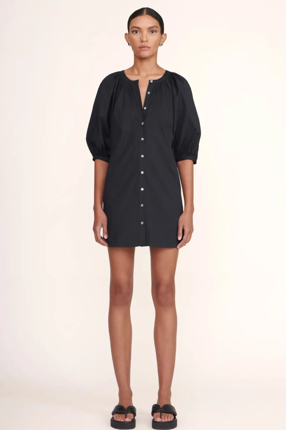 CLOTHING STAUD -MINI VINCENT DRESS - BLACK