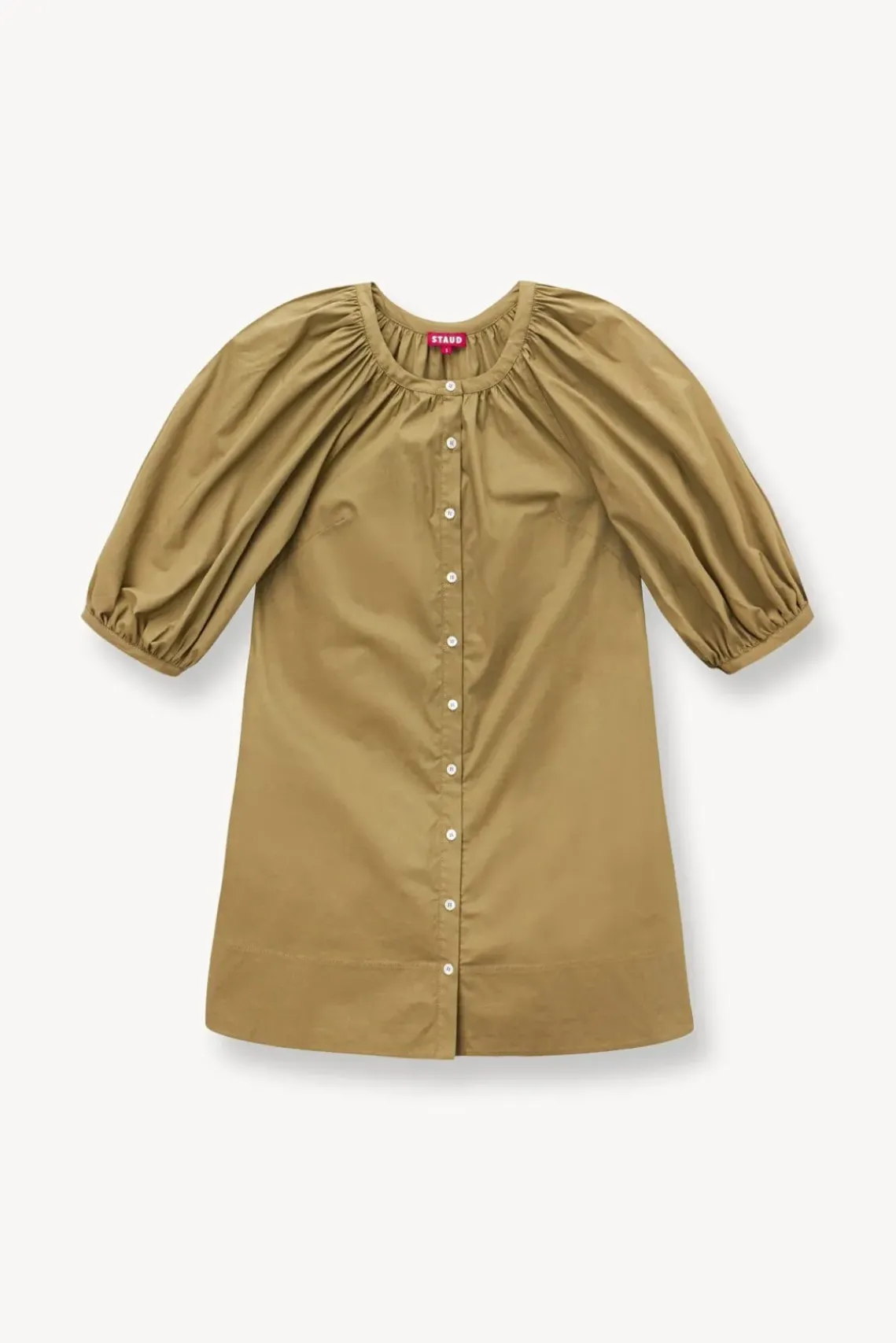 CLOTHING STAUD -MINI VINCENT DRESS - KHAKI