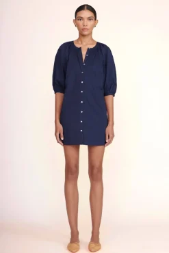 CLOTHING STAUD -MINI VINCENT DRESS - NAVY