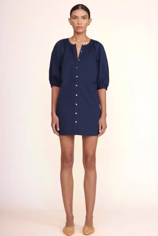 CLOTHING STAUD -MINI VINCENT DRESS - NAVY