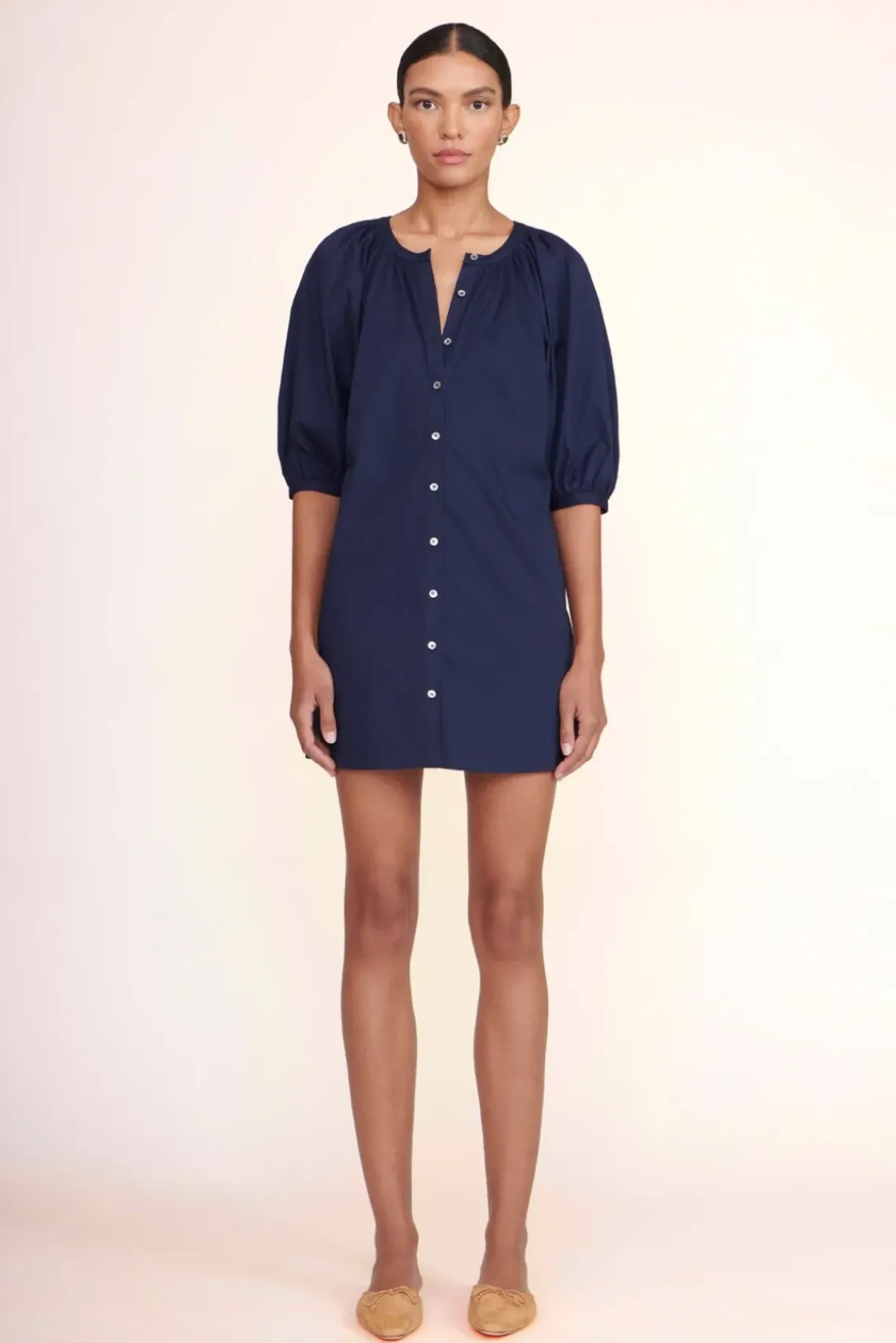 CLOTHING STAUD -MINI VINCENT DRESS - NAVY
