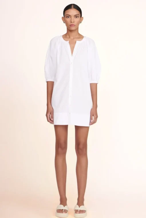 CLOTHING STAUD -MINI VINCENT DRESS - WHITE