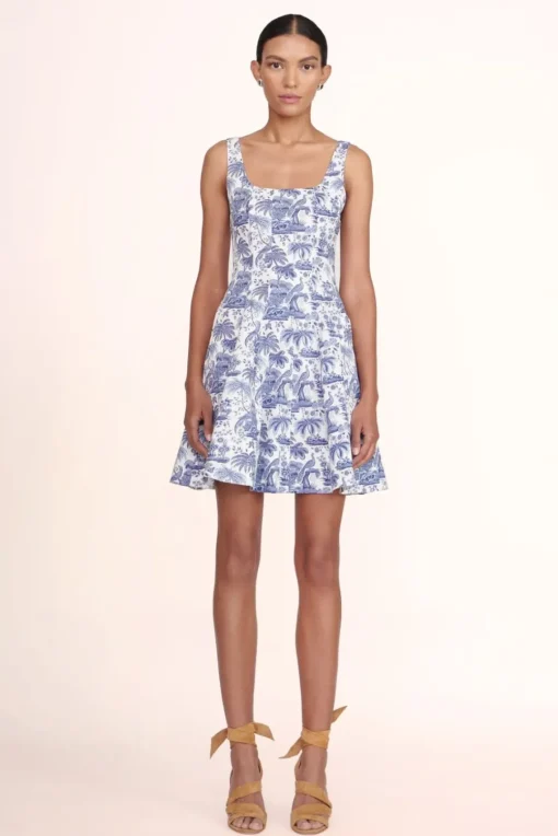 CLOTHING STAUD -MINI WELLS DRESS - BLUE TOILE