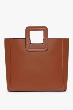HANDBAGS STAUD -SHIRLEY LEATHER BAG SADDLE - TAN