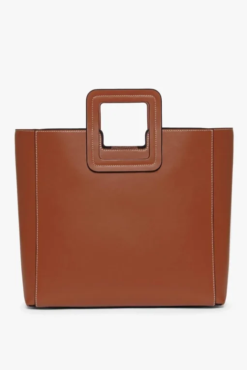 HANDBAGS STAUD -SHIRLEY LEATHER BAG SADDLE - TAN