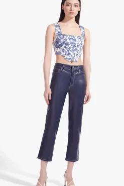 CLOTHING STAUD - ALICE TOP CHINA BLUE TOILE