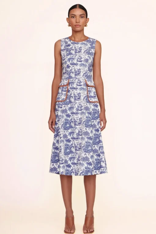 CLOTHING STAUD - BAIT DRESS BLUE TOILE WHISKEY
