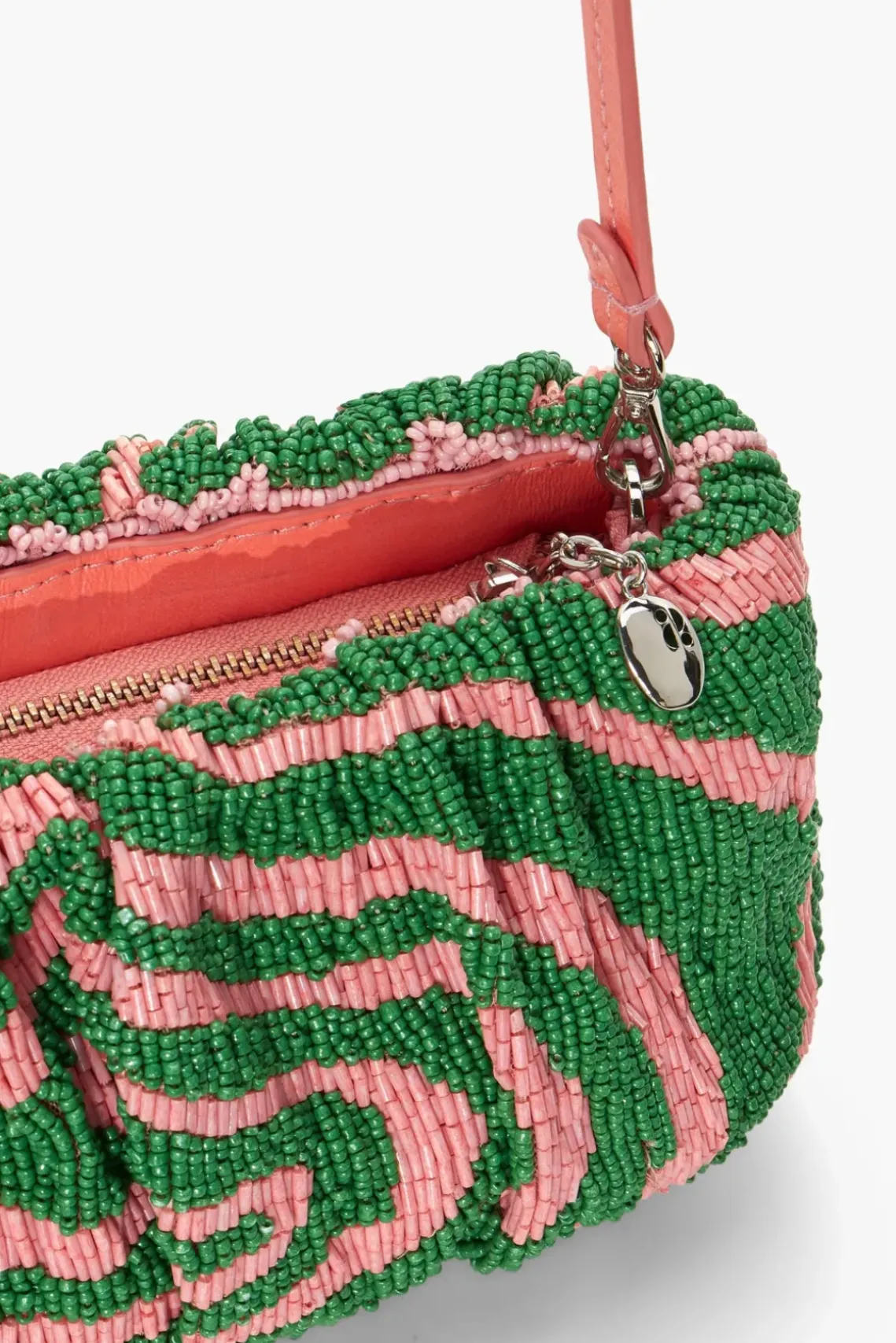 HANDBAGS STAUD - BEADED BEAN BAG EMERALD ACID SWIRL