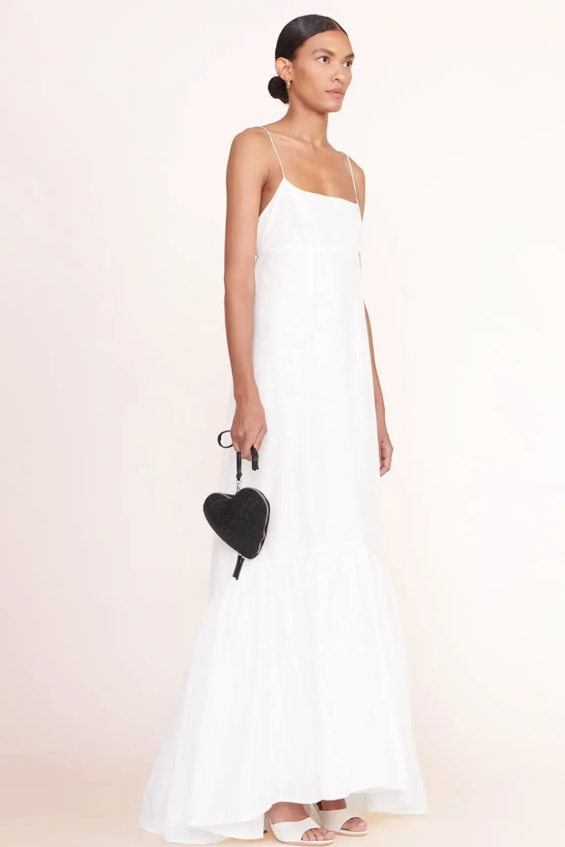 BRIDE STAUD Bridal Accessories- BEADED HEART CLUTCH BLACK