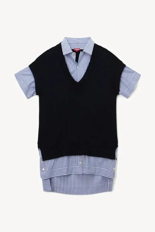 CLOTHING STAUD - BRIDGET DRESS NAVY/BLUE WHITE STRIPE NAVY BLUE WHITE STRIPE