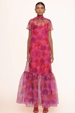 BRIDE STAUD Occasion Dresses- CALLUNA DRESS MAGENTA PAINTED FLORAL