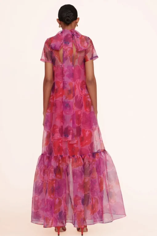 BRIDE STAUD Occasion Dresses- CALLUNA DRESS MAGENTA PAINTED FLORAL