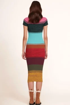CLOTHING STAUD - COLLEEN DRESS MOSAIC STRIPE