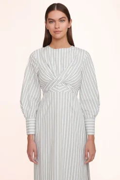 CLOTHING STAUD - CROSSHILL DRESS MOSS STRIPE