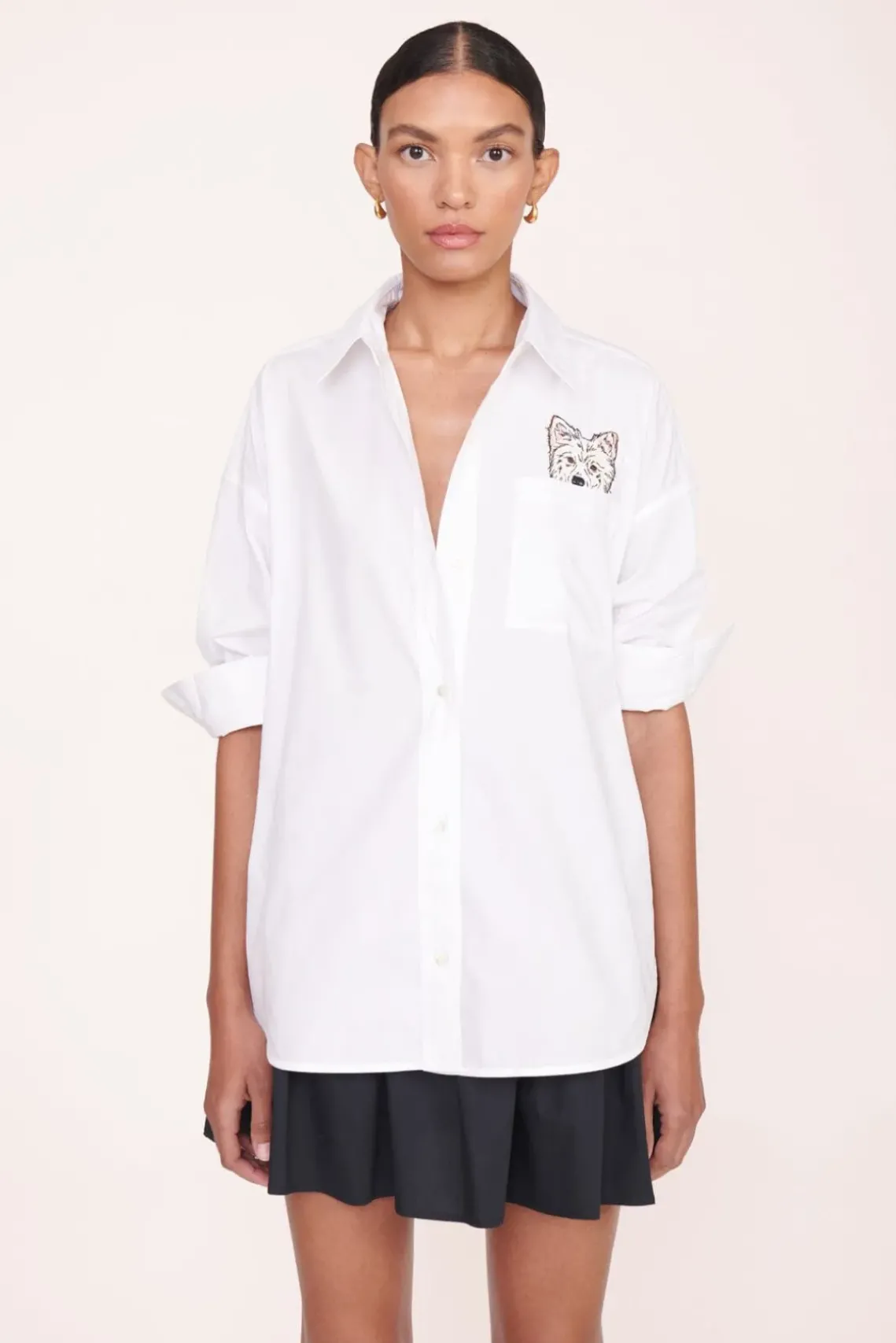 PET STAUD Pet Ready To Wear- CUSTOM CLASSIC OVERSIZED SHIRT WHITE