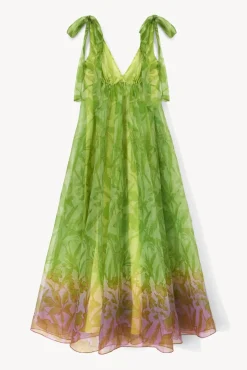 BRIDE STAUD Occasion Dresses- DANDELION DRESS LIME/MAGENTA WILDFLOWERS LIME MAGENTA WILDFLOWERS