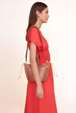 HANDBAGS STAUD - DIAMOND MINI TOTE TAN CREAM