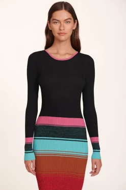 CLOTHING STAUD - EDNA DRESS MOSAIC STRIPE