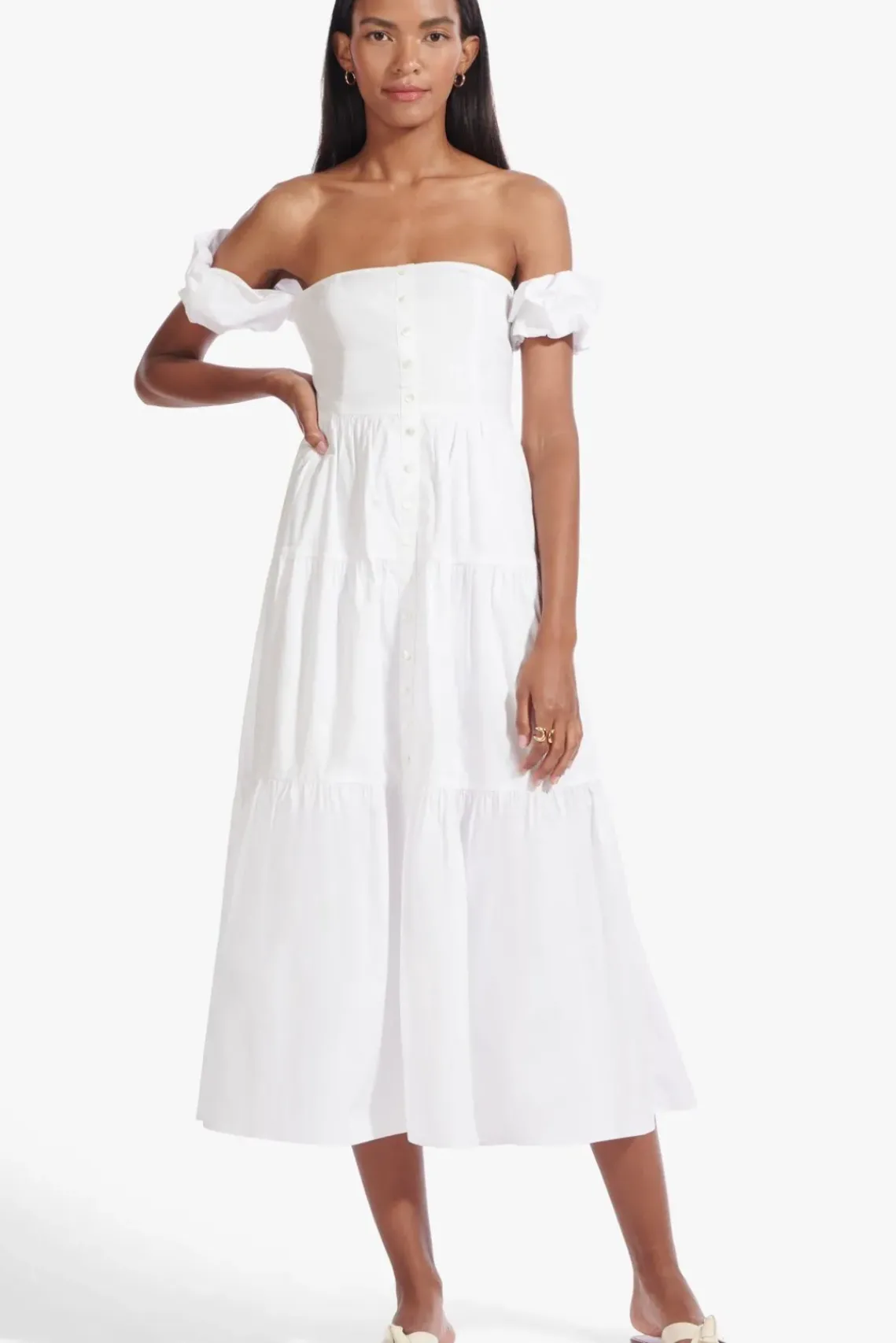 CLOTHING STAUD - ELIO DRESS WHITE