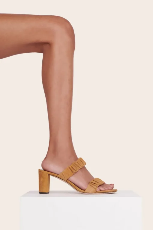 SHOES STAUD - FRANKIE RUCHED SANDAL CASHEW SUEDE