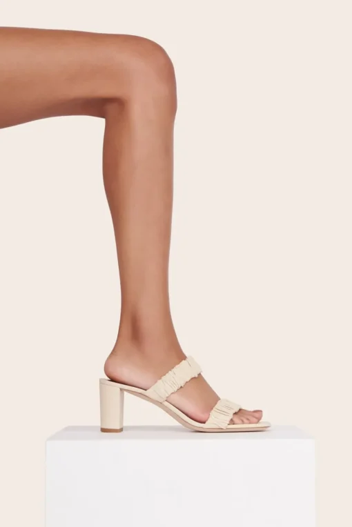 SHOES STAUD - FRANKIE RUCHED SANDAL CREAM