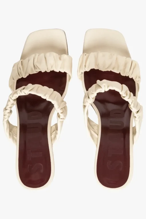 SHOES STAUD - FRANKIE RUCHED SANDAL CREAM