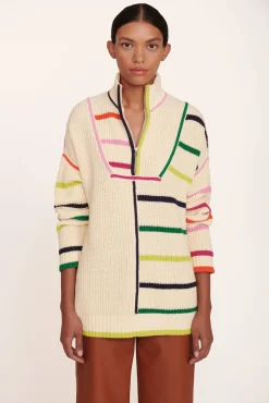 CLOTHING STAUD - HAMPTON SWEATER CREME RAINBOW MULTI