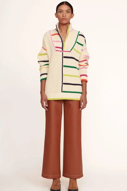 CLOTHING STAUD - HAMPTON SWEATER CREME RAINBOW MULTI