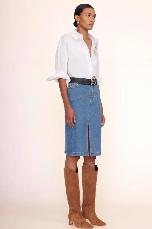 CLOTHING STAUD - HUDSON SKIRT MEDIUM WASH